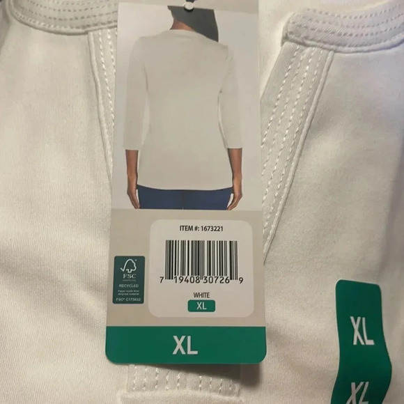 Orvis Ladies Women ¾ Sleeve Split Neck Top, White - Picture 6 of 8